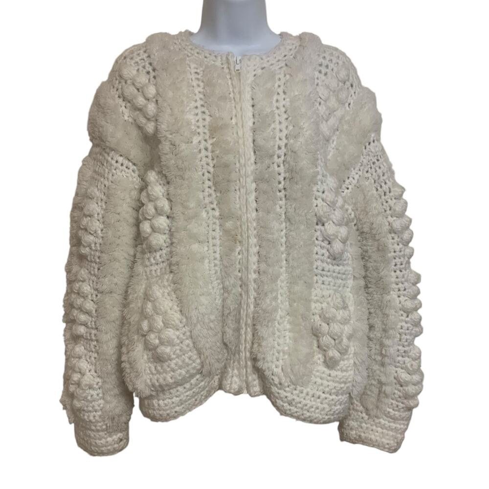 Vintage Sideffects Knitted Zip Up Sweater Womens Size M